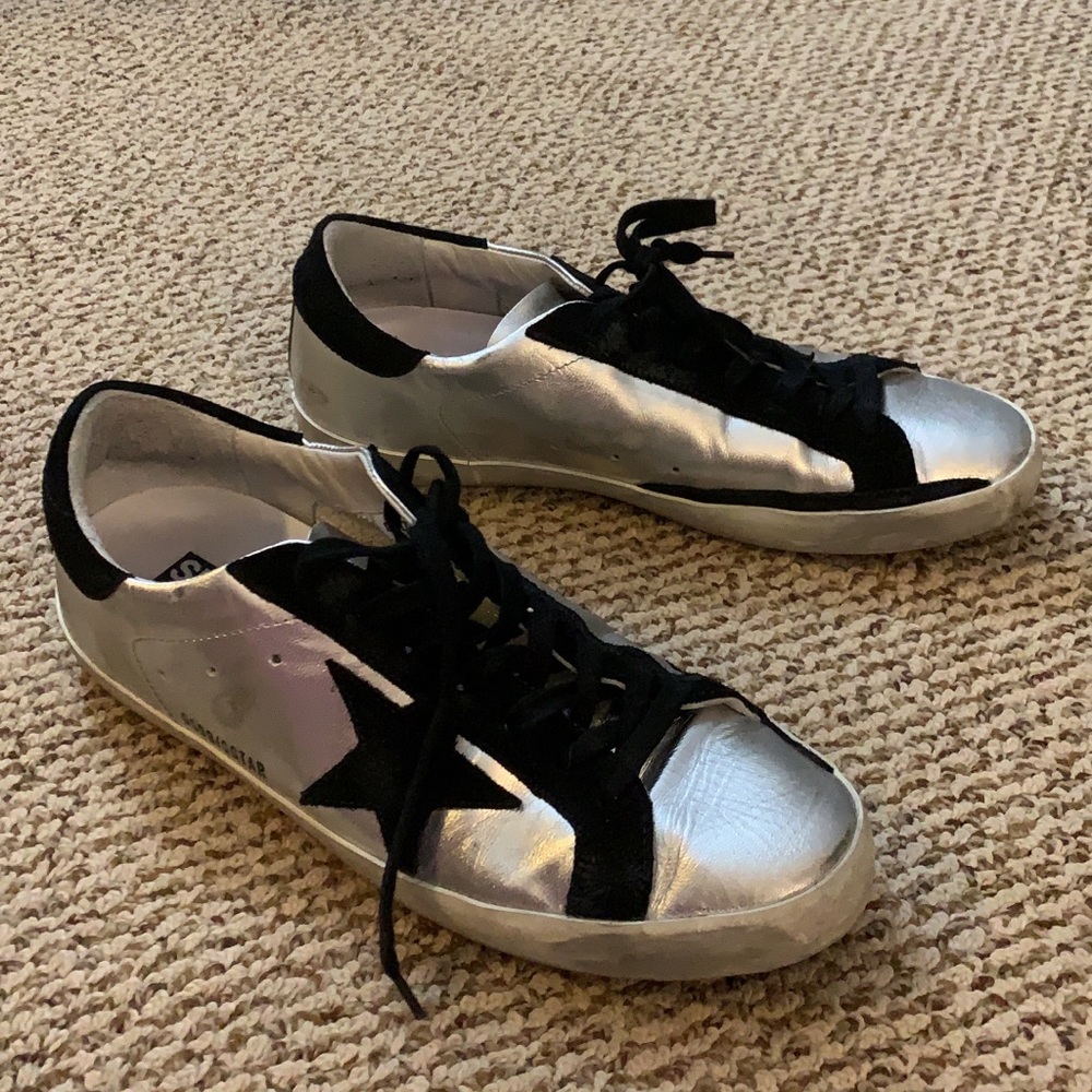 Golden Goose Silver Sneakers